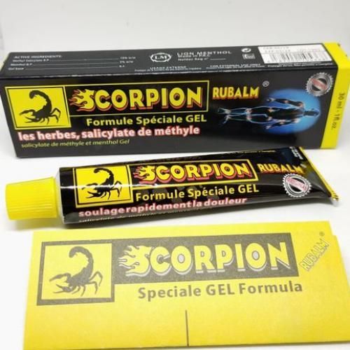 scorpion gel Recommandé dans les cas de rhumatisme; courbatures et douleur