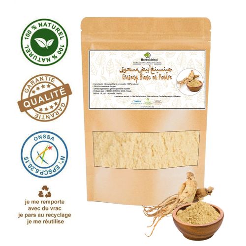 Ginseng Blanc en Poudre 200g - Performance Physique et Mental