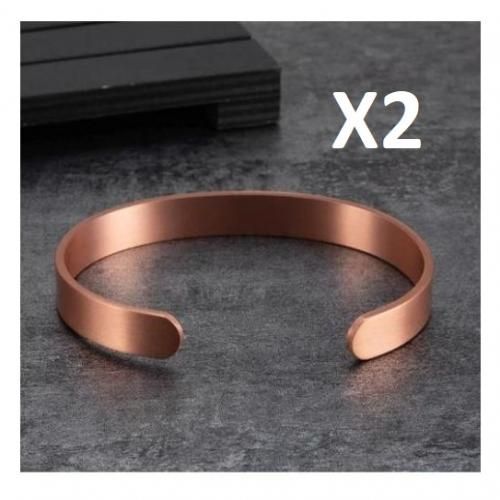 x 2 Bracelets en Cuivre Anti Douleurs Articulaire - Anti-Rhumatisme