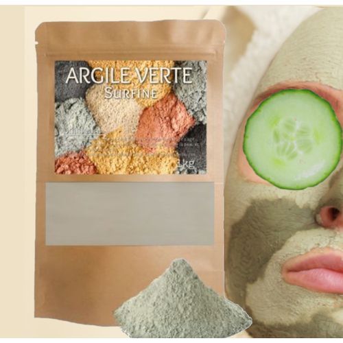 ARGILE VERTE SURFINE 1 kg. PURIFIANTE, CICATRISANTE, ADOUCISSANTE, MASQUE VISAGE