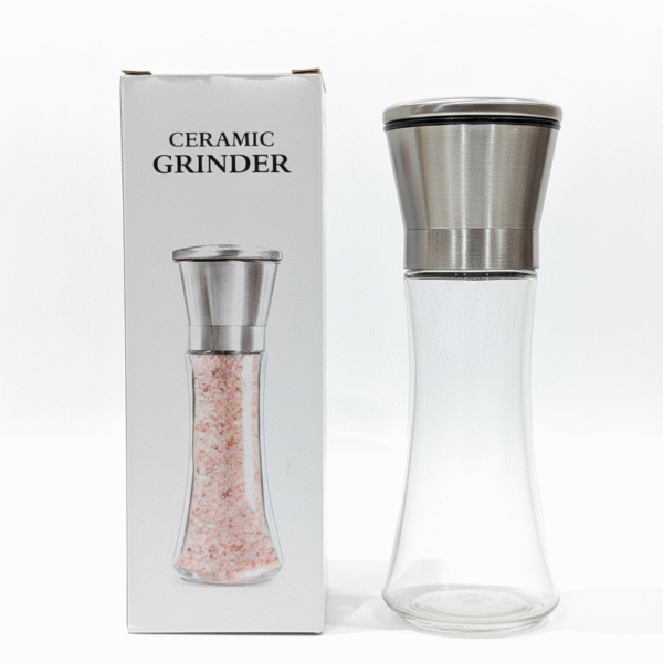 Moulin Manuel en Verre et Inox avec Mécanisme en Céramique