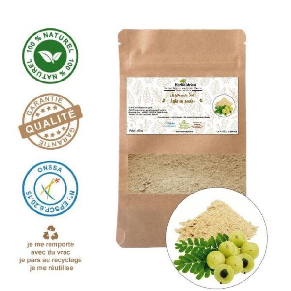 100g Amla poudre ayurvédique Soin capillaire, pousse des cheveux, soin peau...