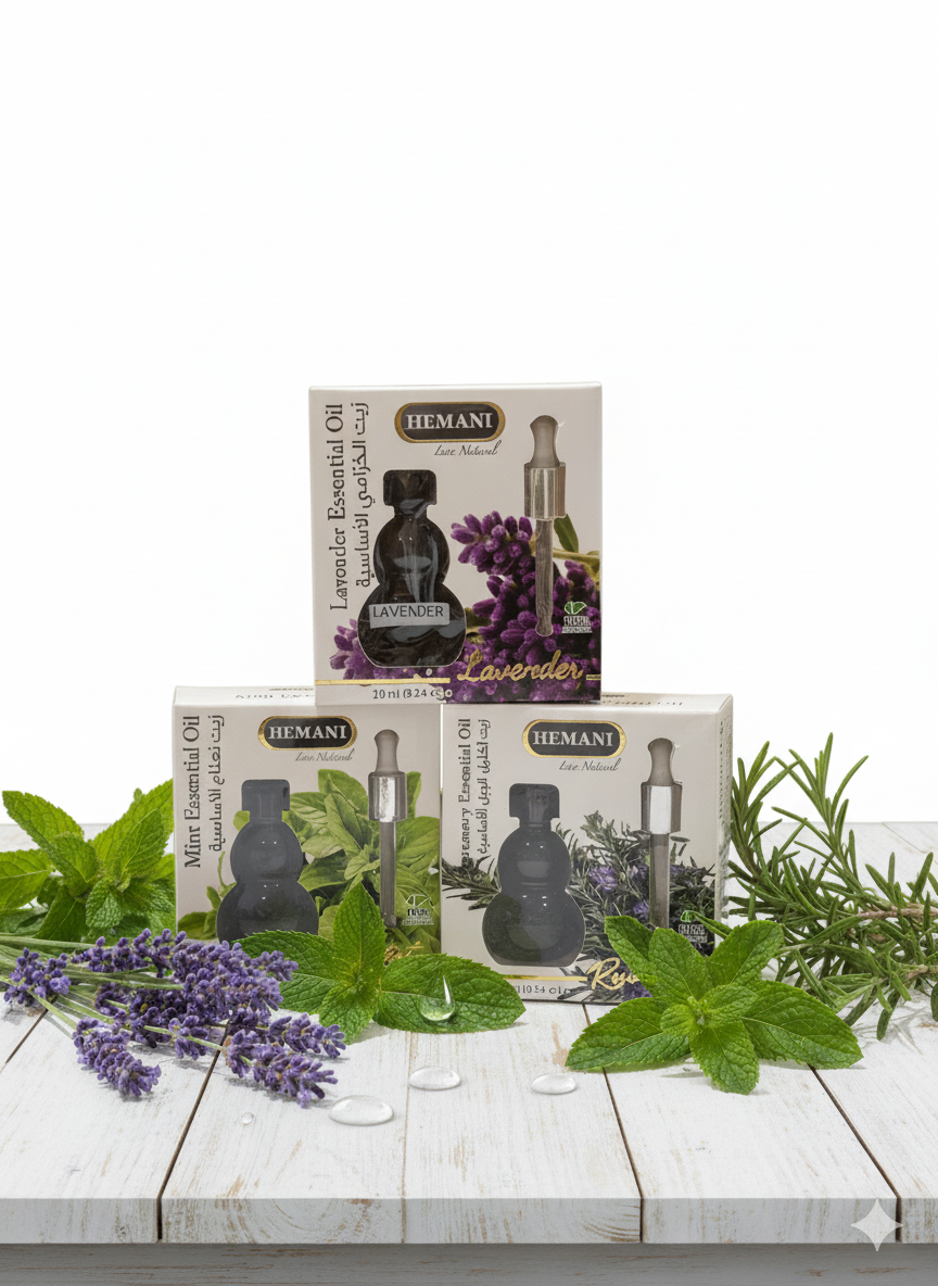 Pack Trio Huiles Essentielles Naturelles – Lavande, Romarin & Menthe – 3×10 ml