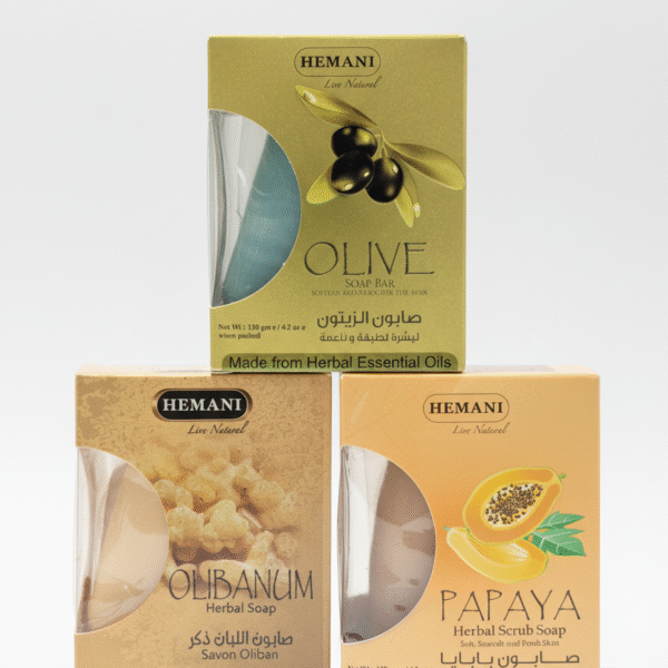 Pack 3 Savons Naturels - Oliban, Papaye & Olive - Huiles Essentielles Naturelles