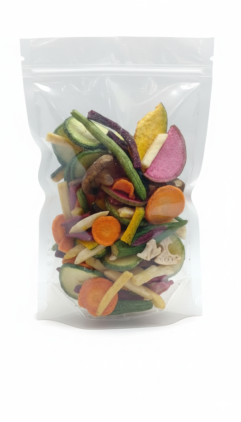 200g Mix de Légumes Lyophilisés Naturels – 100% Légumes – Sans Additifs – Prêts à l’Emploi